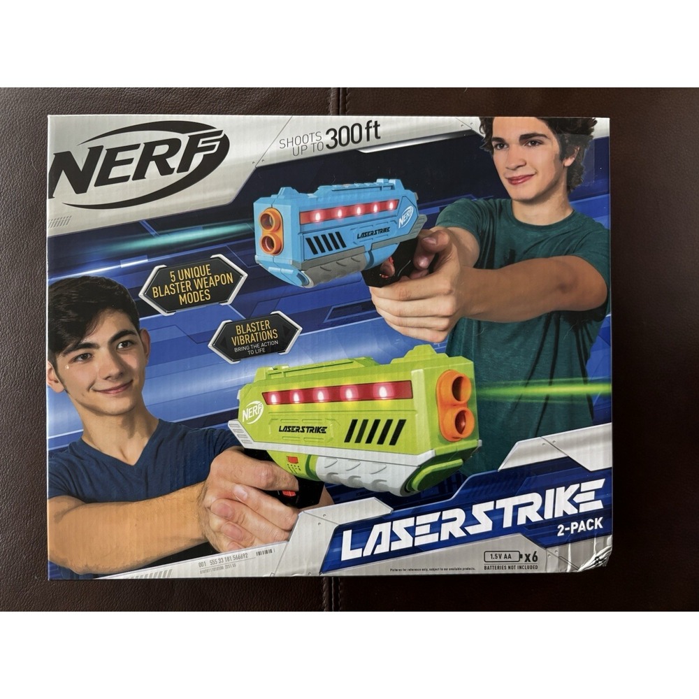 Nerf 2 Player Vibrating Laser Tag Blaster Set with Lights and Sound 300 Feet NEW